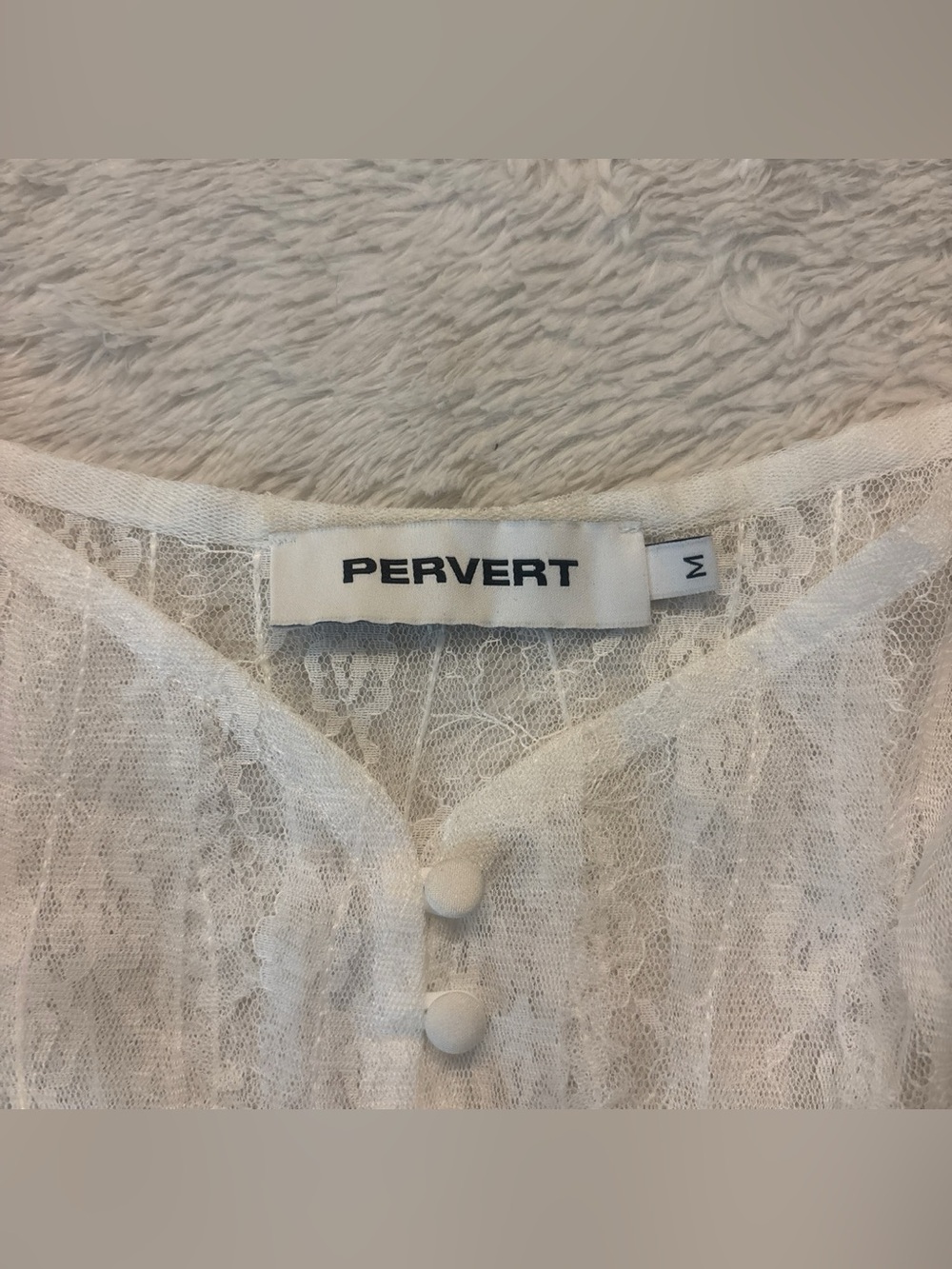 Pervert Lace Button-Front Cropped Cami - Picture 5 of 7
